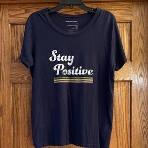 good hYOUman Navy 'Stay Positive' Tee